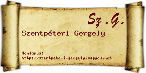 Szentpéteri Gergely névjegykártya